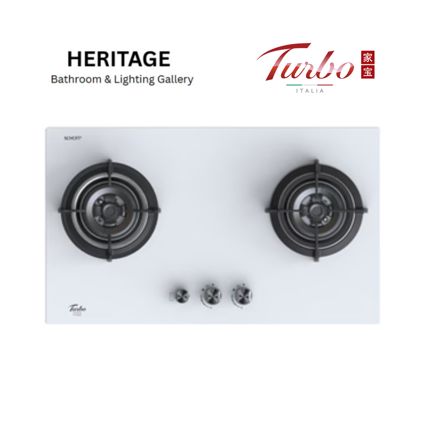 Turbo Incanto T762 76cm 2 burners built-in glass hob