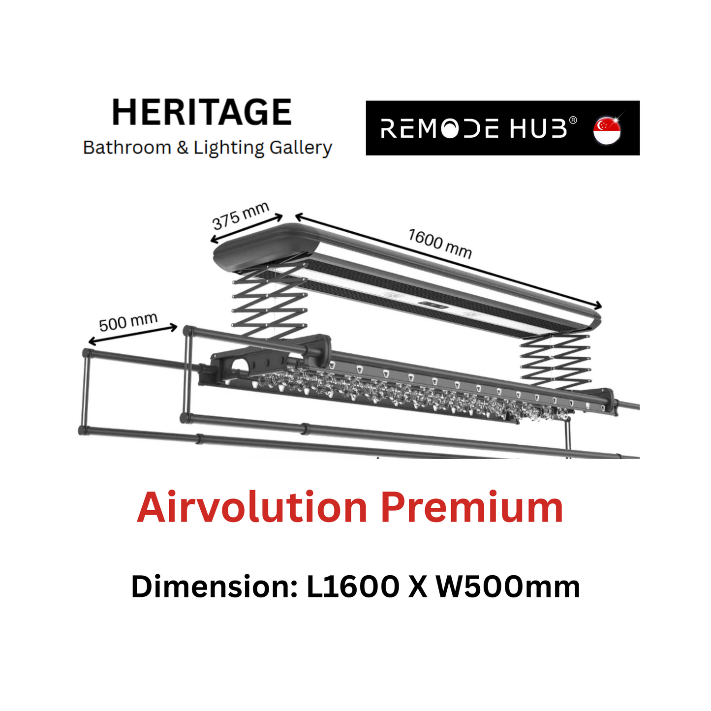 Remode Hub 1.6 Meter Airvolution Premium Automated Laundry System