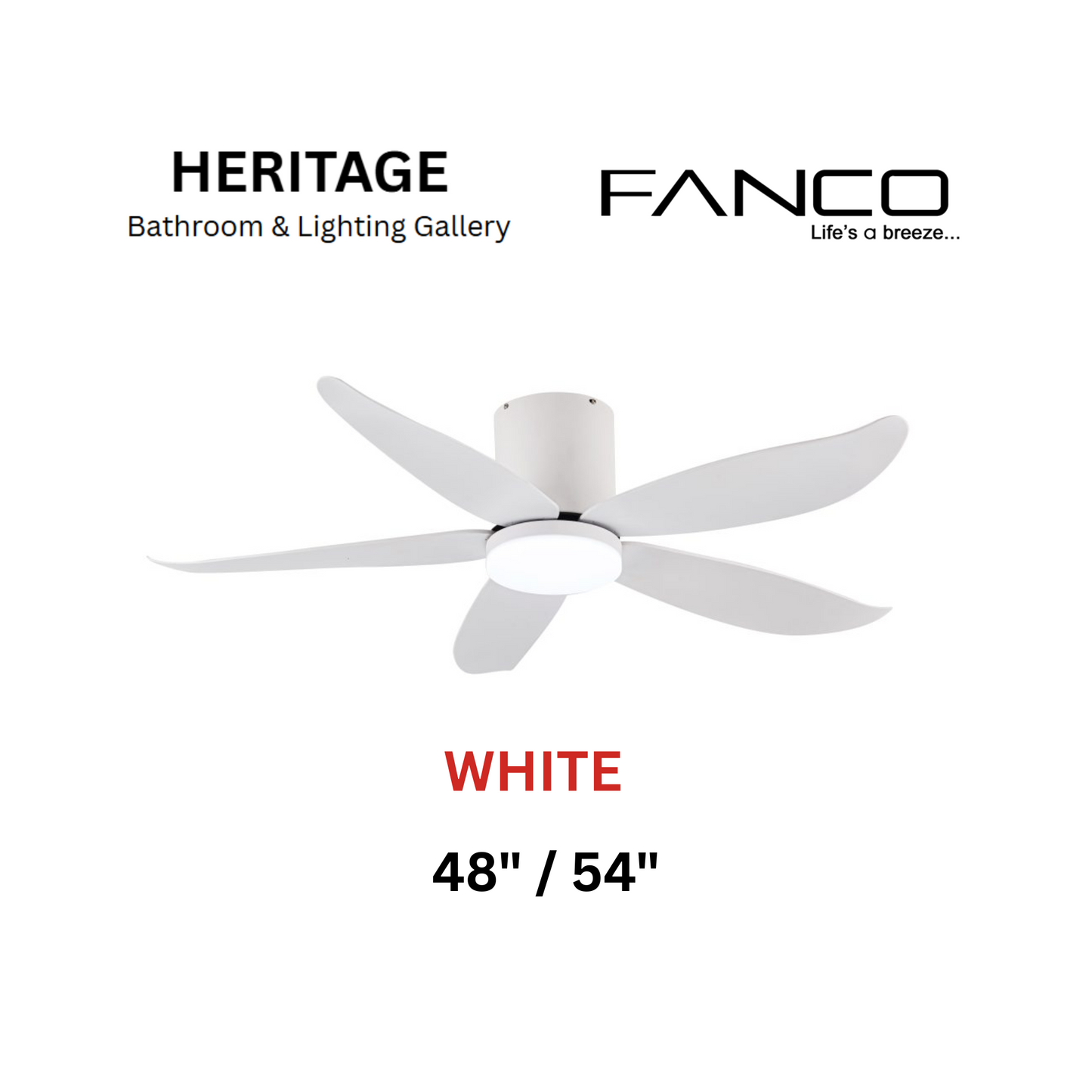 Fanco Rito 5 White With Light Ceiling Fan