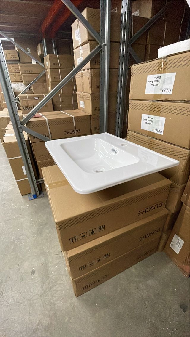 Dusche 2008103FMW-HL 80cm Basin Cabinet - (Fluted Matt White)