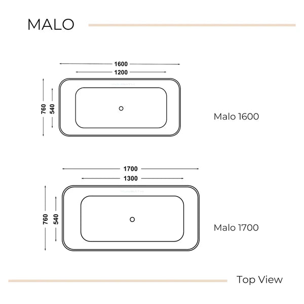 YuuBath MALO Series Free-standing Acrylic Bathtub
