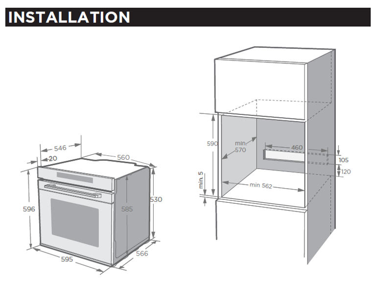 Fujioh FV-EL62 72L BUILT-IN OVEN WITH PYROLYTIC SELF-CLEAN