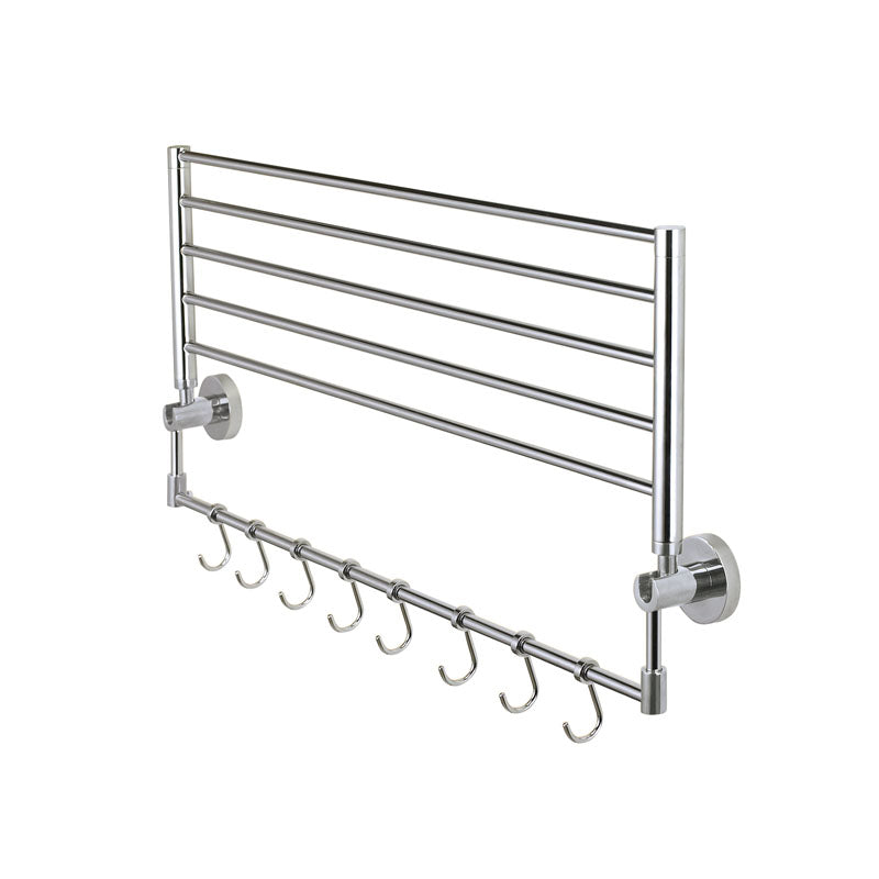Aalto Chrome Adjustable Towel Rack With Hook (64cm)