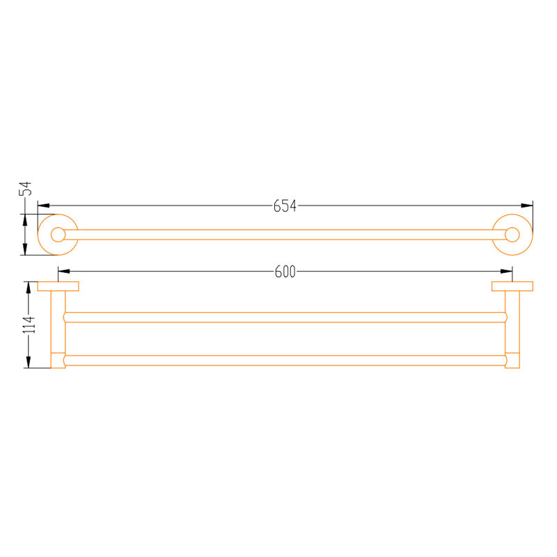 Aalto Gun Metal Double Towel Bar (61cm)