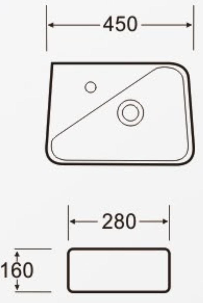AALTO K414 L/H WALL MOUNT/ TOP BASIN