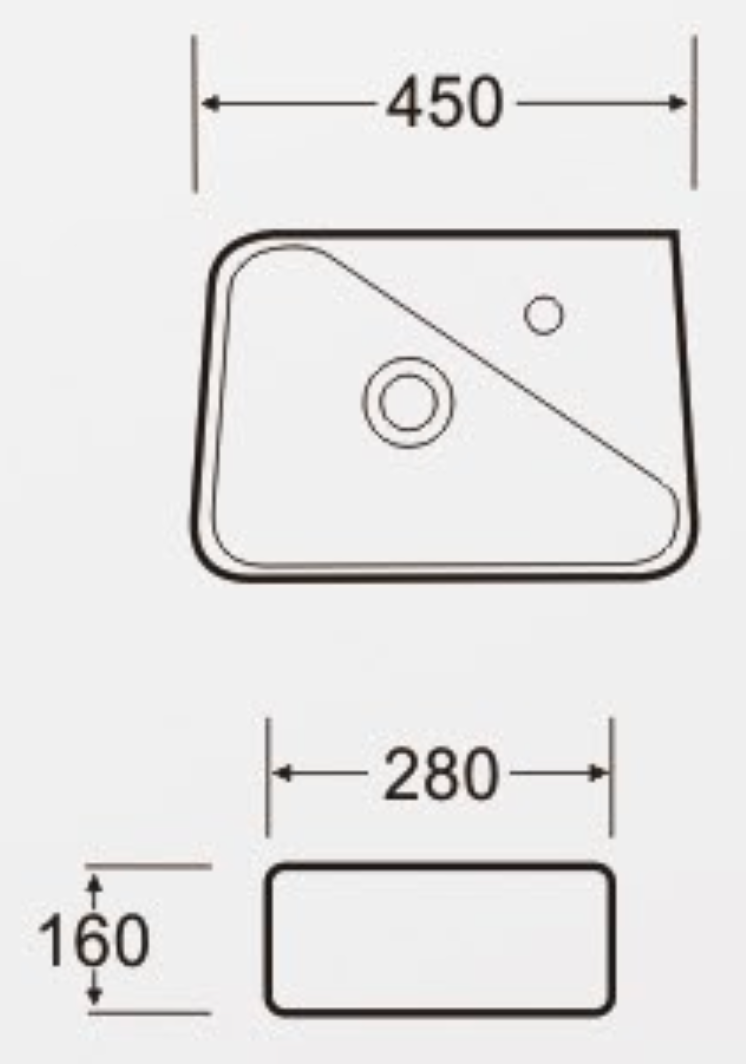 AALTO K415 R/H WALL MOUNT/ TOP BASIN