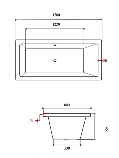 YuuBath Kerry Series Built-In Acrylic Bathtub