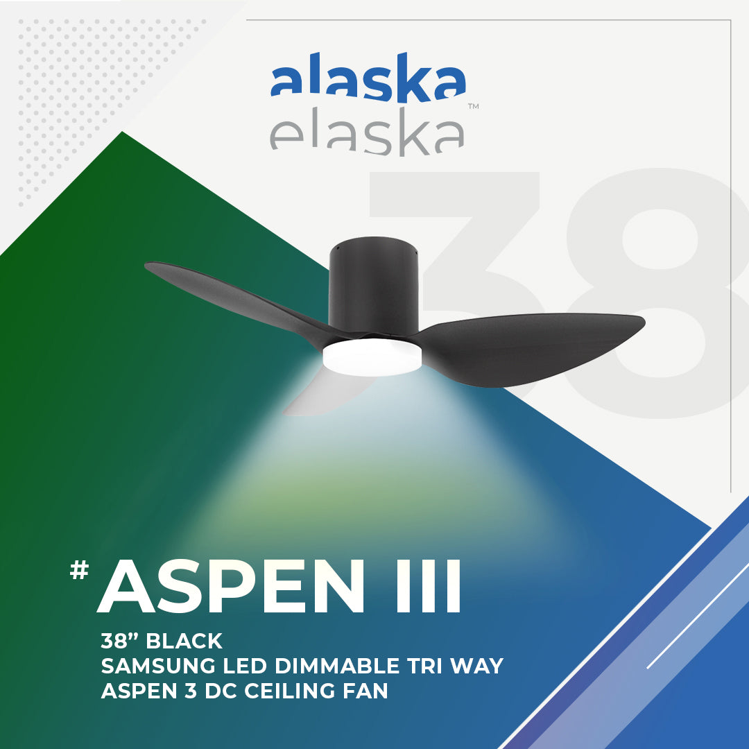 Alaska Aspen III 38"/50" Ceiling Fan With 20W LED RGB