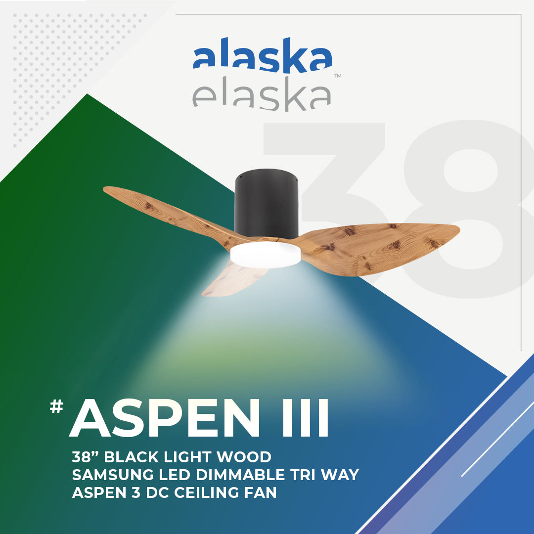 Alaska Aspen III 38"/50" Ceiling Fan With 20W LED RGB