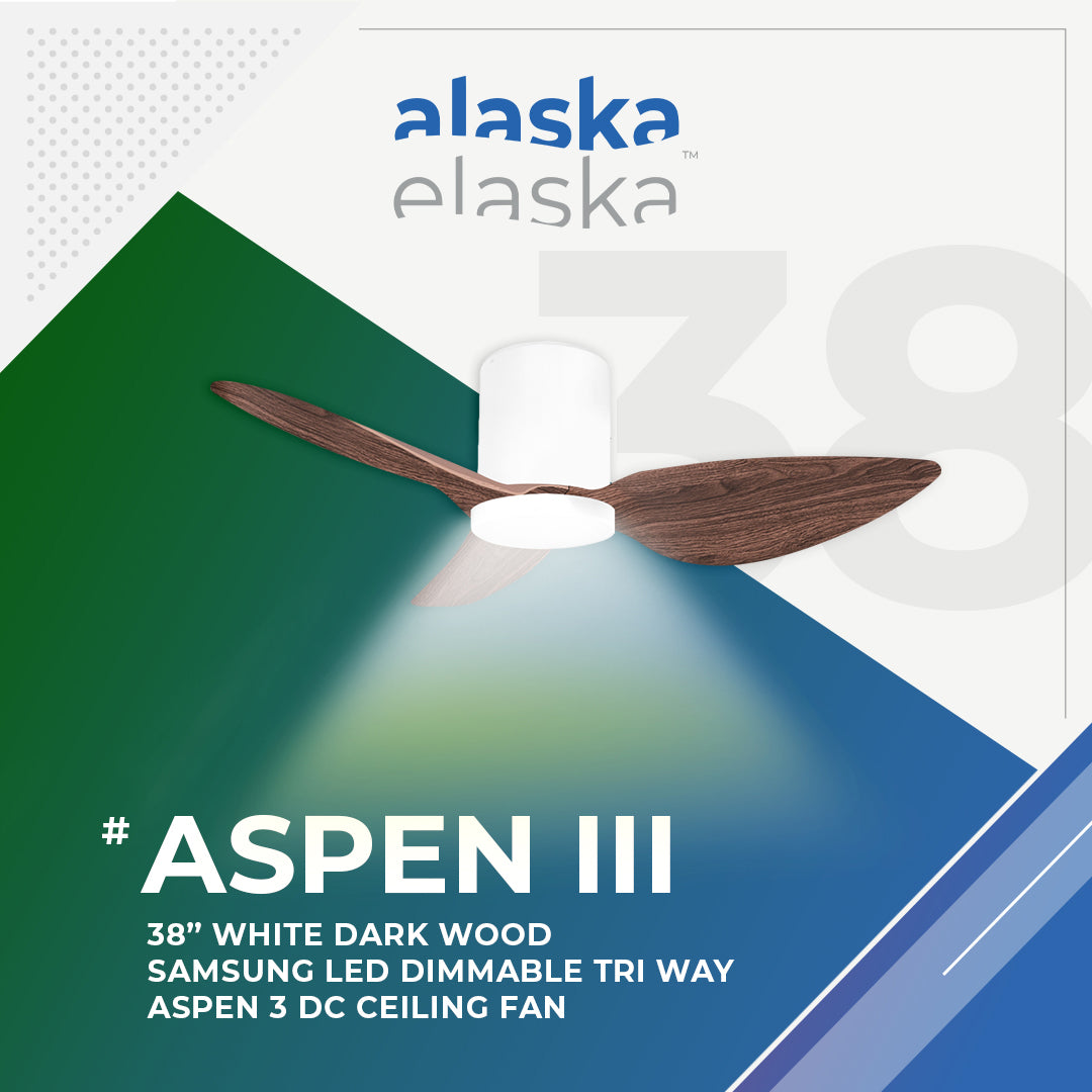 Alaska Aspen III 38"/50" Ceiling Fan With 20W LED RGB