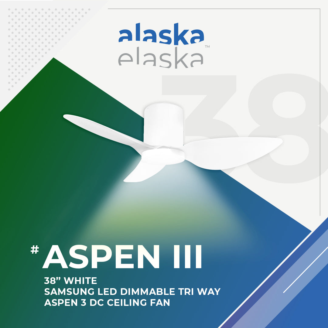 Alaska Aspen III 38"/50" Ceiling Fan With 20W LED RGB
