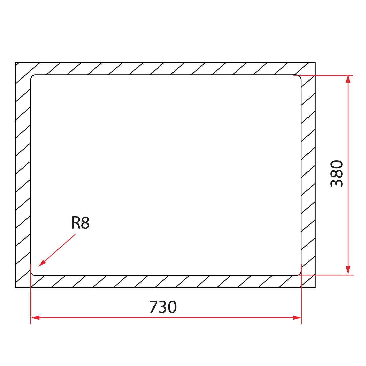 Rubine MEQ 810-76U (77CM) Undermount Kitchen Sink