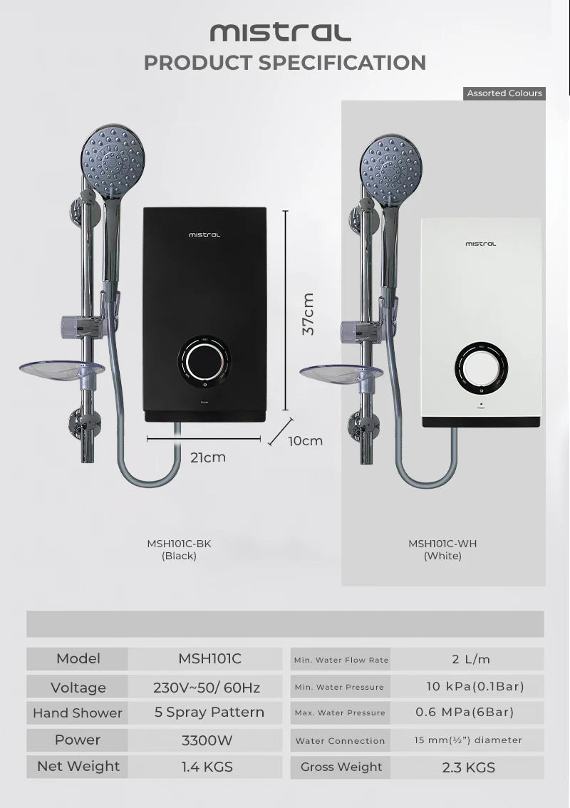 Mistral MSH101C Instant Shower Heater