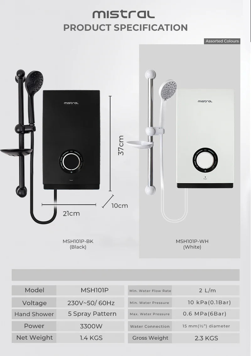 Mistral MSH101P Instant Shower Heater