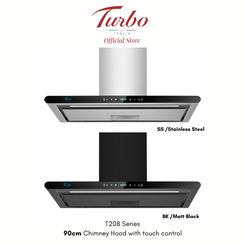 Turbo T208 Series 90cm Chimney Hood with Touch and Wave Motion Control
