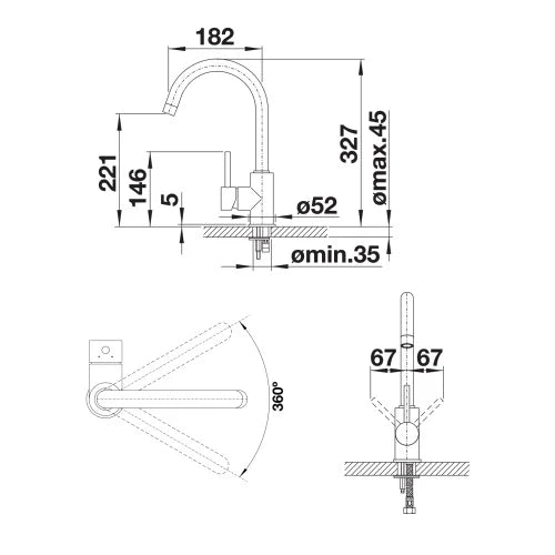 Blanco Mida Anthracite Sink Mixer