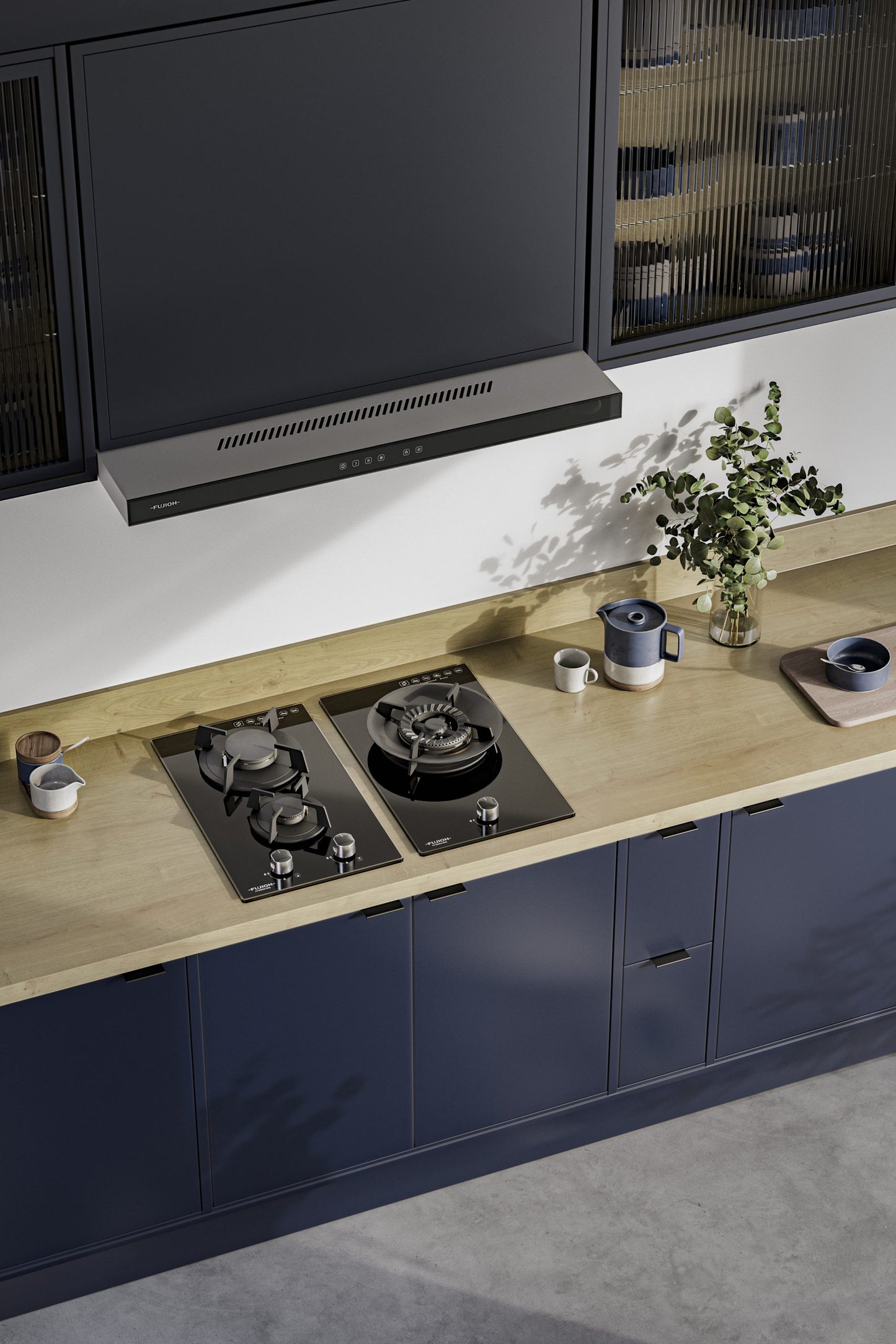 Fujioh FH-GS2515 SVGL Single Burner Domino Gas Hob (Black Glass)