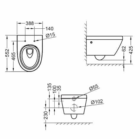 Grohe G- 100999SH00 + 101037SH00 Euro Ceramic Wall Hung Toilet Bowl