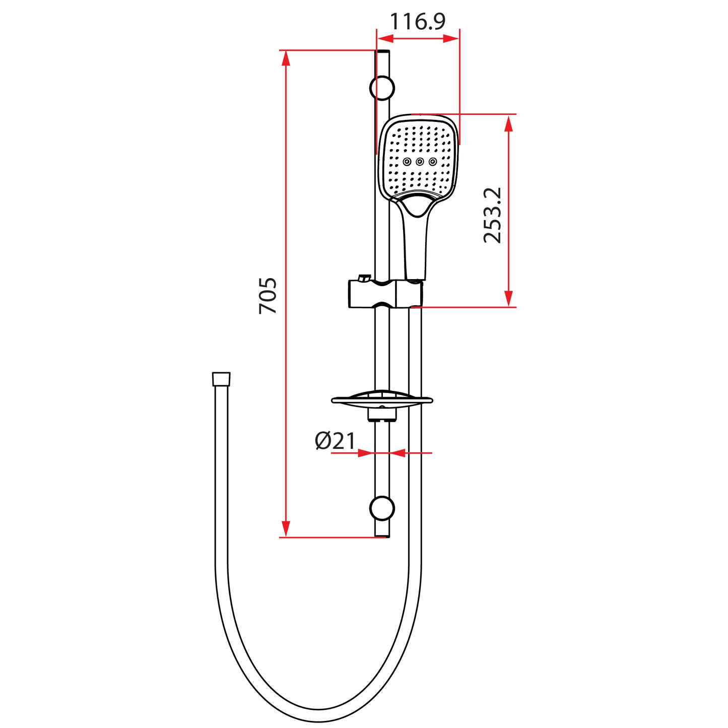 Rubine RSH-MACH-521-CH Hand Shower Set