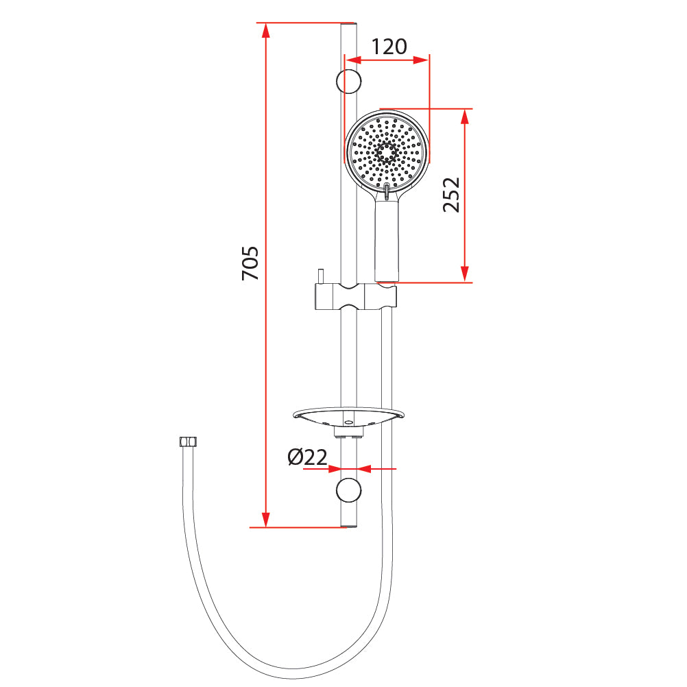 Rubine RSH-PULIZ-810-CH Hand Shower Set