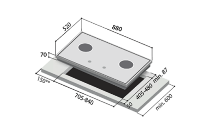RINNAI RB-93TG 3 BURNER HOB