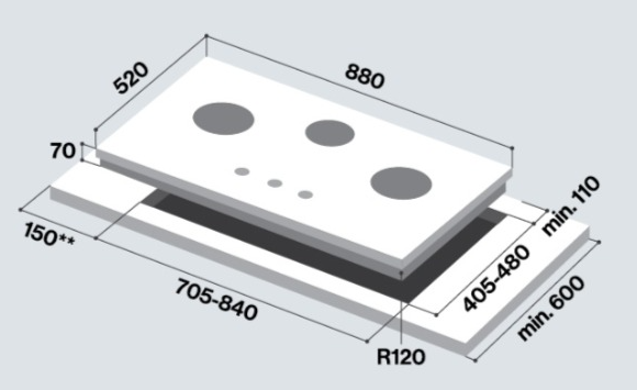 RINNAI RB-983G 3 BURNER HOB
