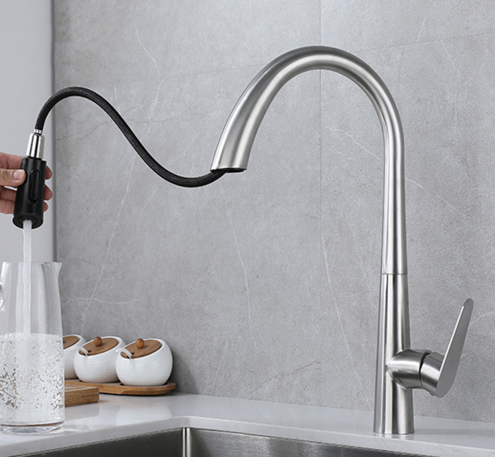 ZAFFIRO PF-4414SS PULL OUT KITCHEN TAP – Heritage Bathroom Gallery