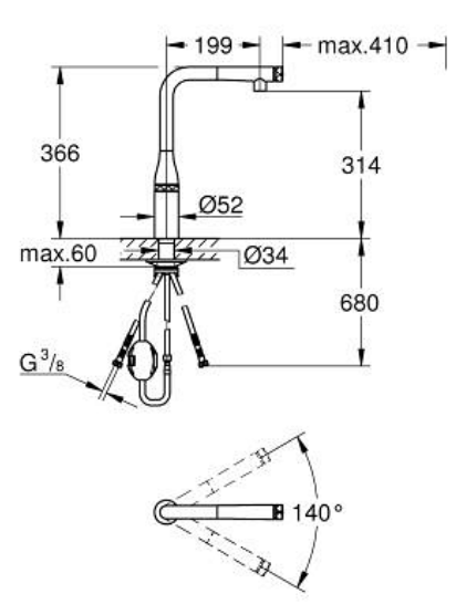 Grohe 31615DC0 Essence SmartControl Pull-Out Sink Mixer