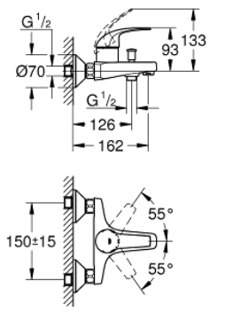 Grohe 23599000 Baucurve Shower Mixer