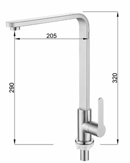 ZAFFIRO PF-533SS KITCHEN TAP