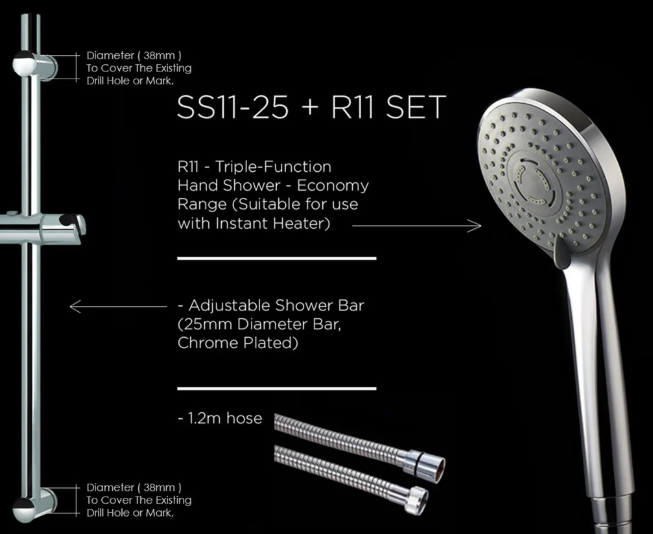 Tuscani S11-25 +R11 Hand Shower Set
