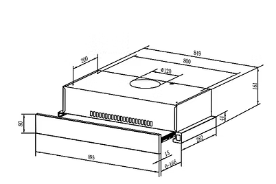 Teka TLR2 92 SS Slimline telescopic pull-out hood