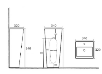 Vera GD.019 33cm Free Standing Basin