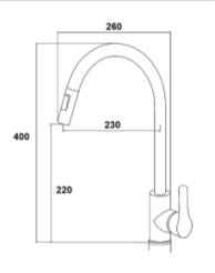 Nobel 4021 Chrome Mixer Pull Out Kitchen Tap