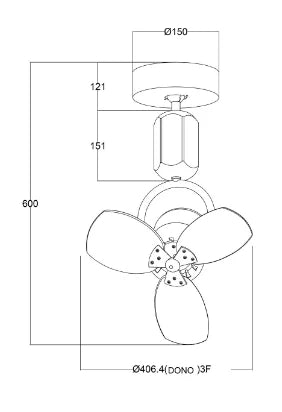 Fanco Dono 16" Black Corner Fan