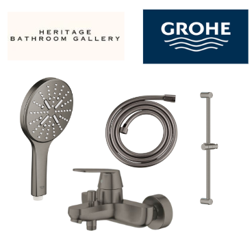 Grohe Brushed Hard Graphite Color Shower Bundle Set