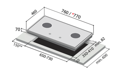 RINNAI RB-72G 2 BURNER HOB