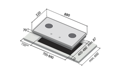 RINNAI RB-93US 3 BURNER HOB