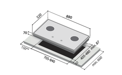 RINNAI RB-93TS 3 BURNER HOB