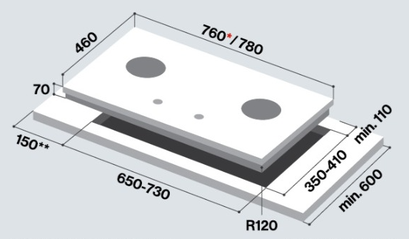 RINNAI RB-782G 2 BURNER HOB