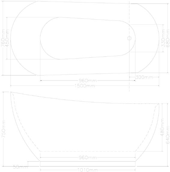 AALTO XD-06290-1500 FREE STANDING BATHTUB