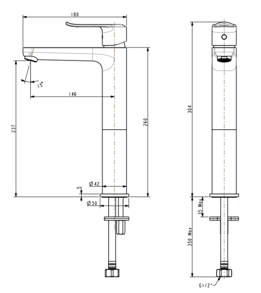 American standard FFAS0707-101500BF0 Neo Modern Extended Basin Mixer