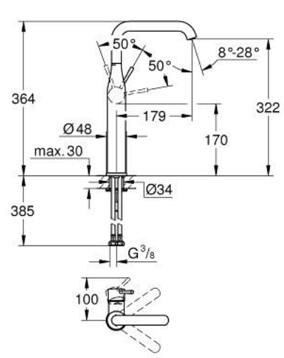 Grohe 32901001 Essence Basin Mixer XL-Size
