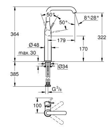 Grohe 32901GL1 Essence Basin Mixer XL-Size