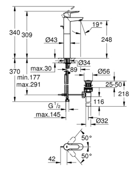 Grohe 32860000 BauEdge Basin Mixer