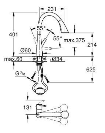 Grohe 32294DC2 Supersteel Zedra Sink Mixer