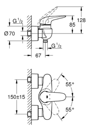 Grohe 23722003 Eurostyle shower mixer