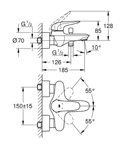 Grohe 23726003 Eurostyle shower mixer