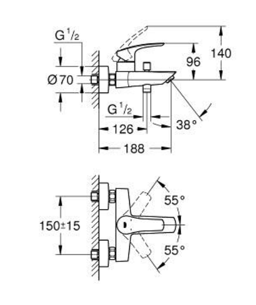 Grohe 33300003 Eurosmart Shower Mixer