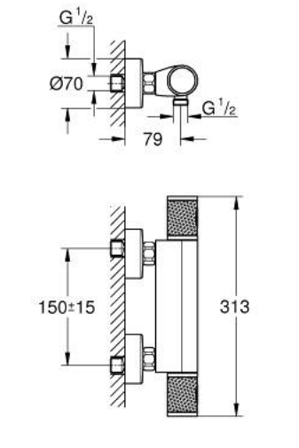 Grohe 34827000 Grohtherm 1000 Performance Thermosts Shower Mixer